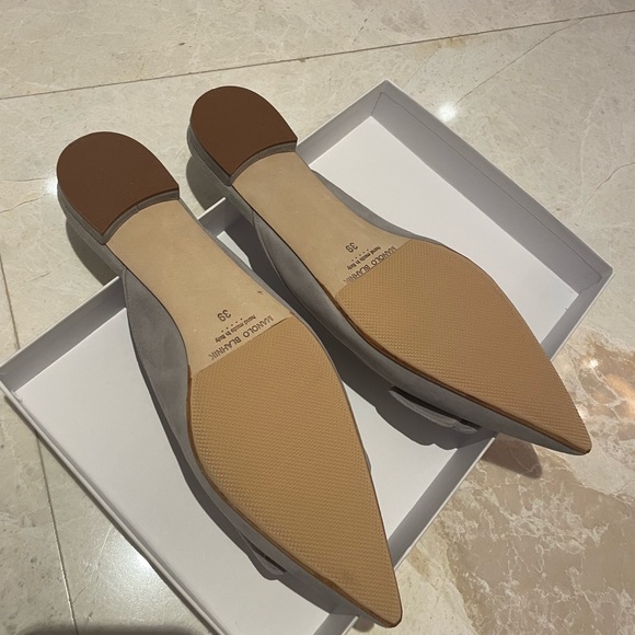 Manolo Blahnik - Grey 39 (9) - Maysale Suede Flats - Picture 4 of 6
